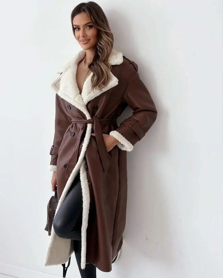 Kirsten | Dubbelzijdige Sculpted Draped Trench Coat