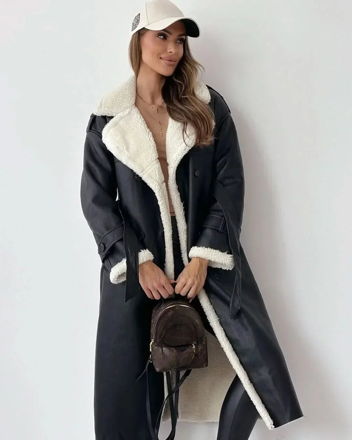 Kirsten | Dubbelzijdige Sculpted Draped Trench Coat