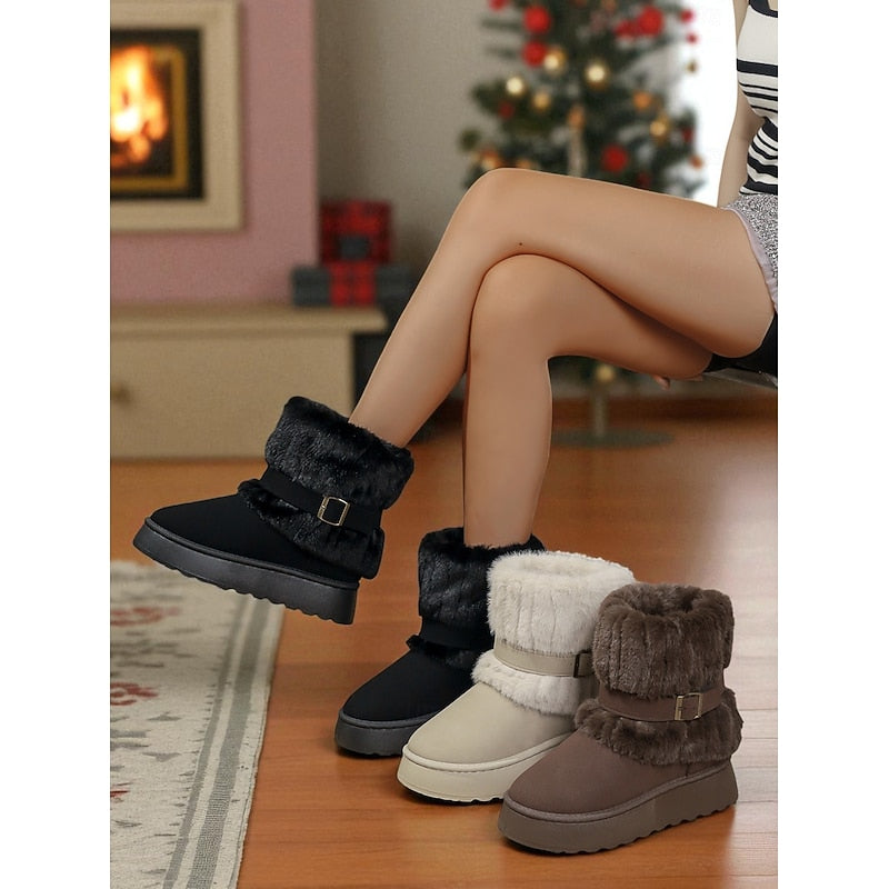 Cecily | Gezellige Sneeuwschoenen met Bontafwerking