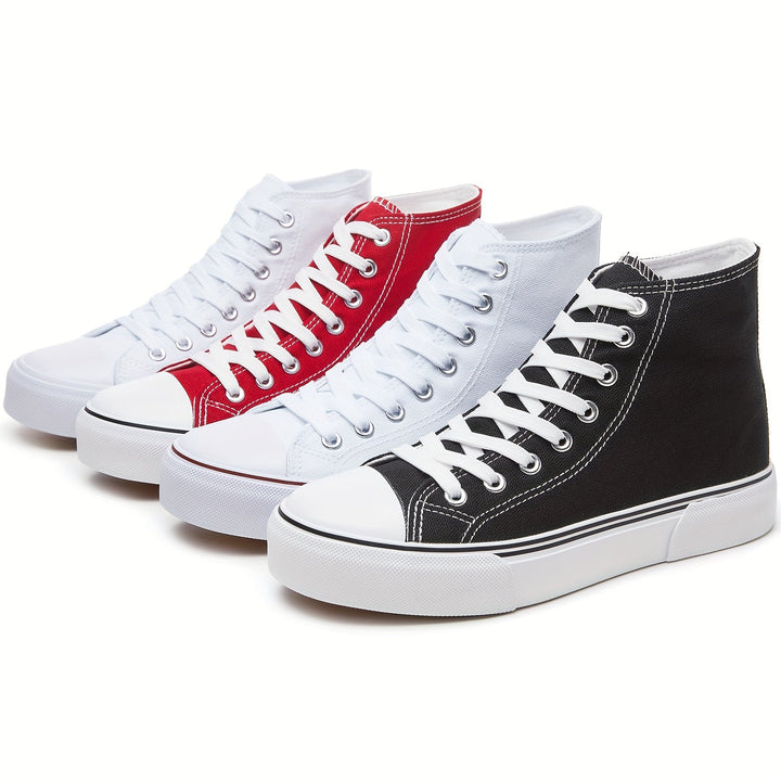 Lotte | Casual canvas sneakers in effen kleur met rubberen zool