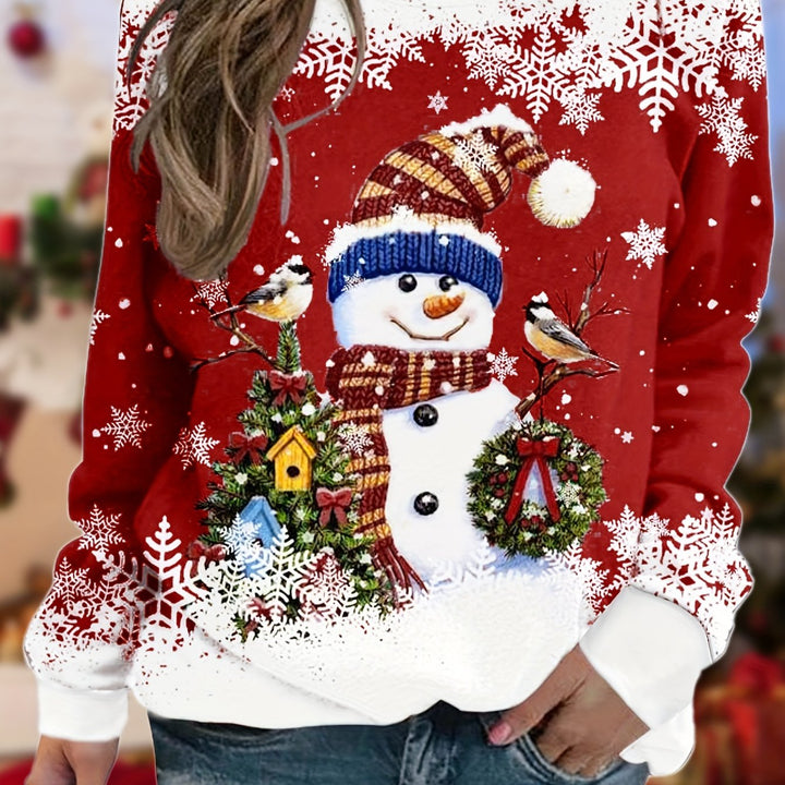 Lotte | Feestelijk kerstmanprint dames sweatshirt