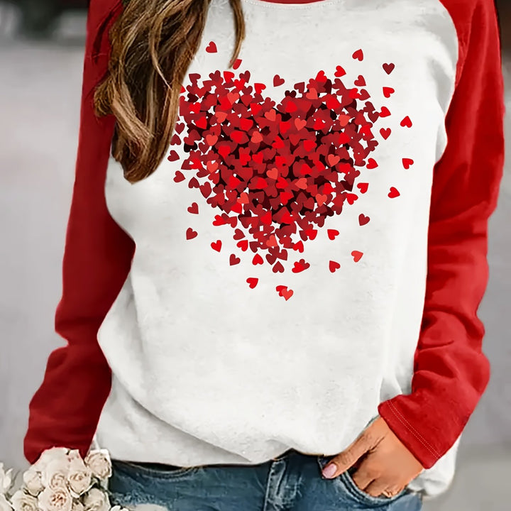 Lotte | Hartjesprint sweatshirt met ronde hals