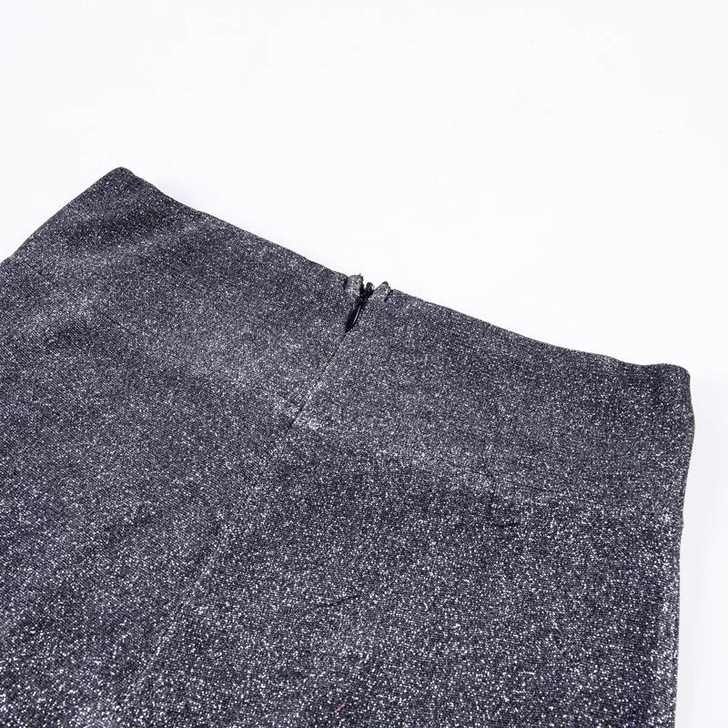 Elegante glitter feest pantalon dames flared pijpen