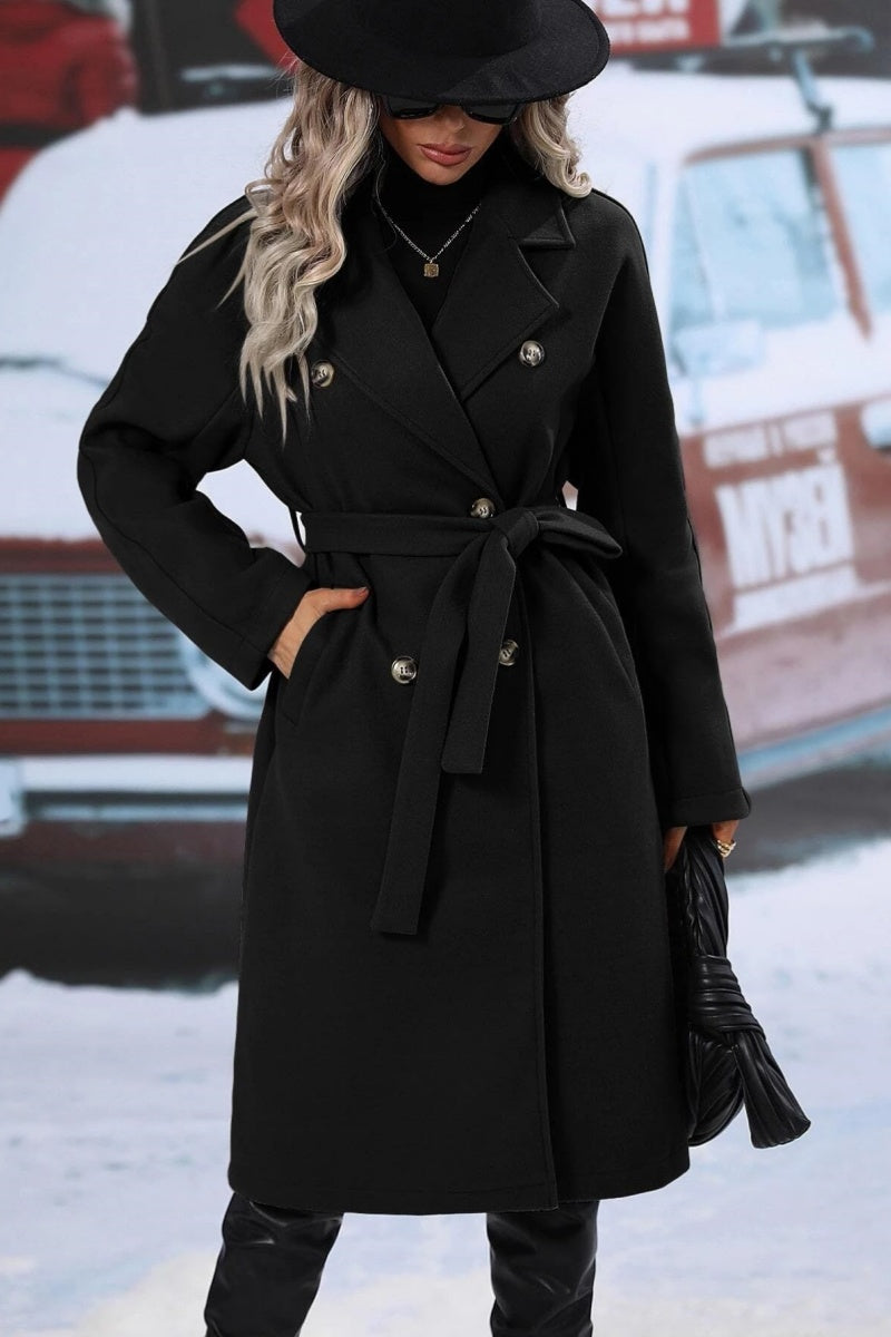 Maja | Gestructureerde Gelaagde Trench Coat met Ceintuur