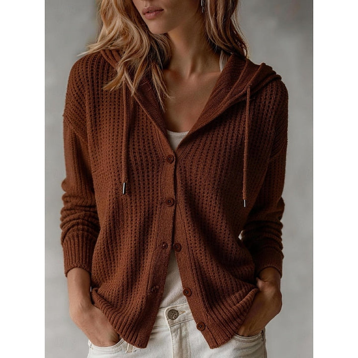 Frances | Gewatteerde Cardigan met Knopen en Kap