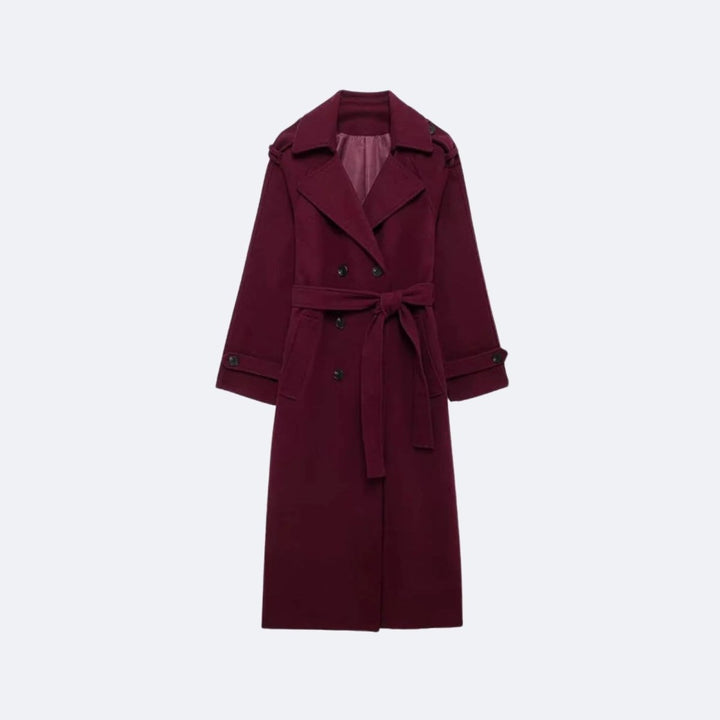 Naz | Klassieke Geknoopte Vloeibare Trenchcoat