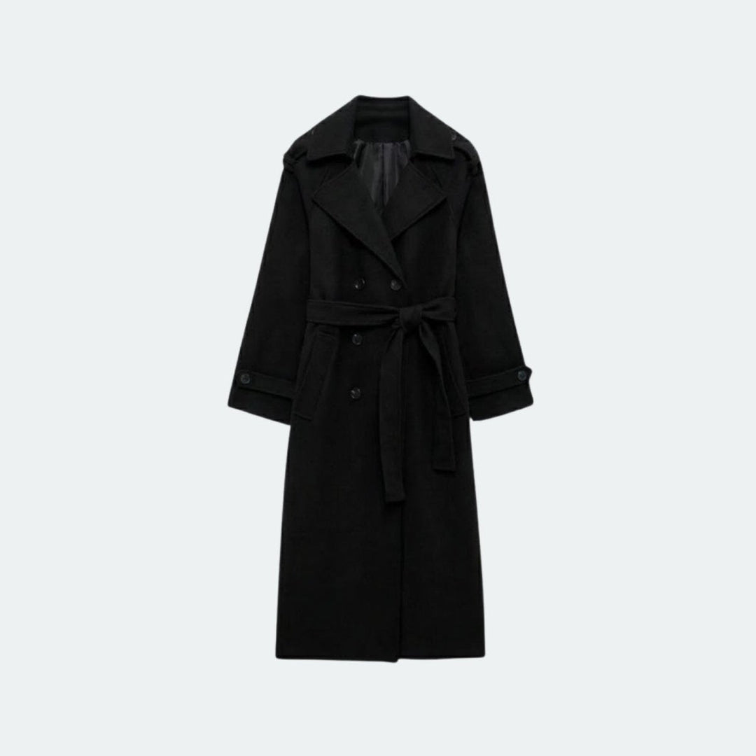 Naz | Klassieke Geknoopte Vloeibare Trenchcoat