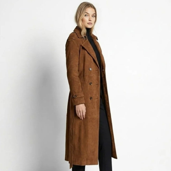 Naz | Klassieke Geknoopte Vloeibare Trenchcoat