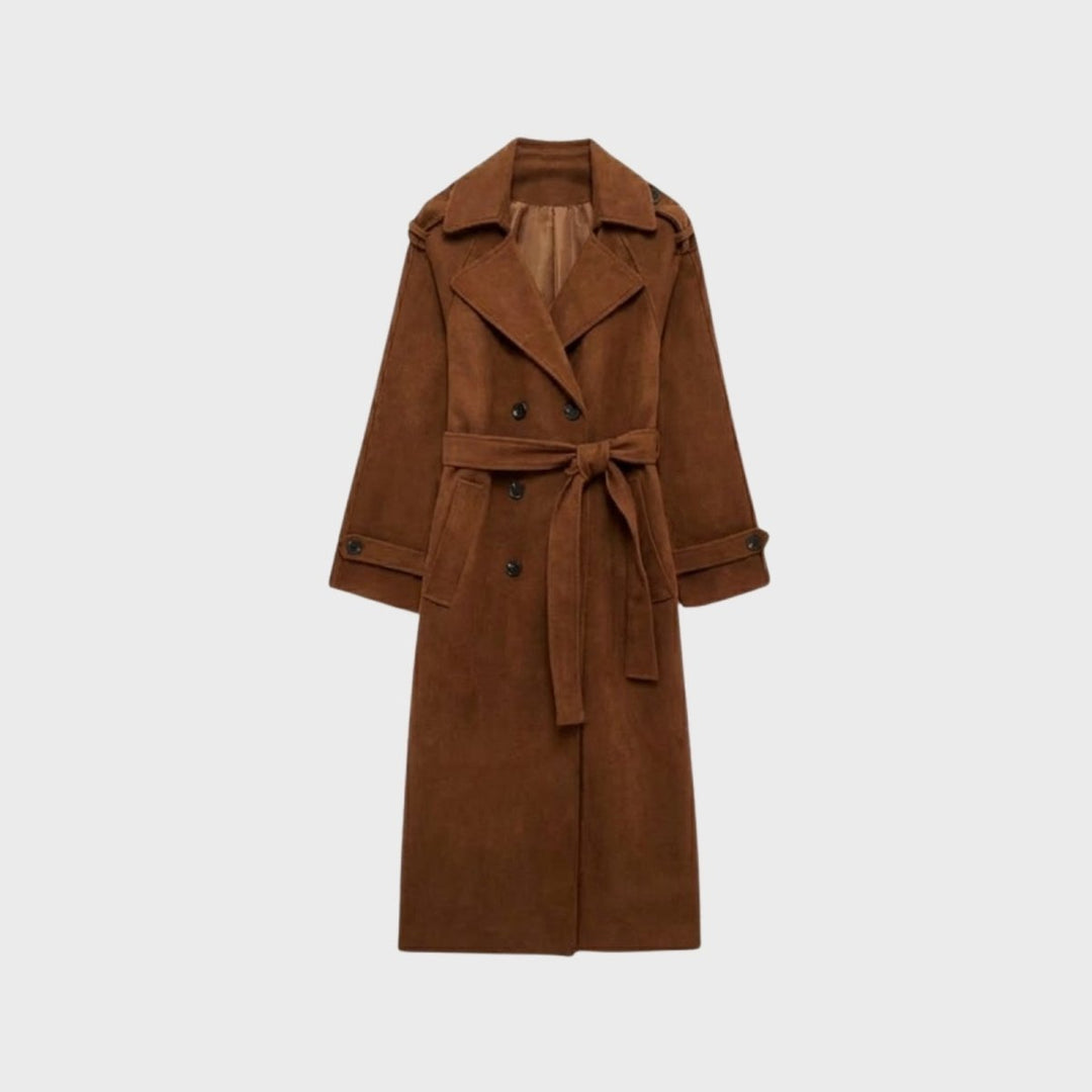 Naz | Klassieke Geknoopte Vloeibare Trenchcoat