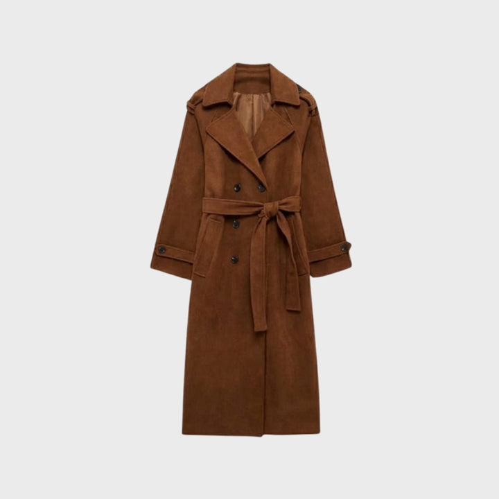 Naz | Klassieke Geknoopte Vloeibare Trenchcoat