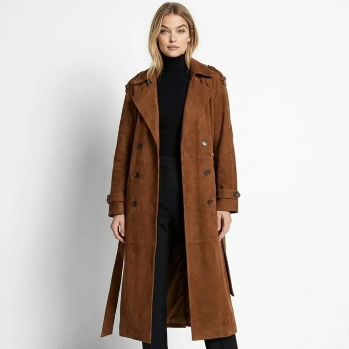 Naz | Klassieke Geknoopte Vloeibare Trenchcoat