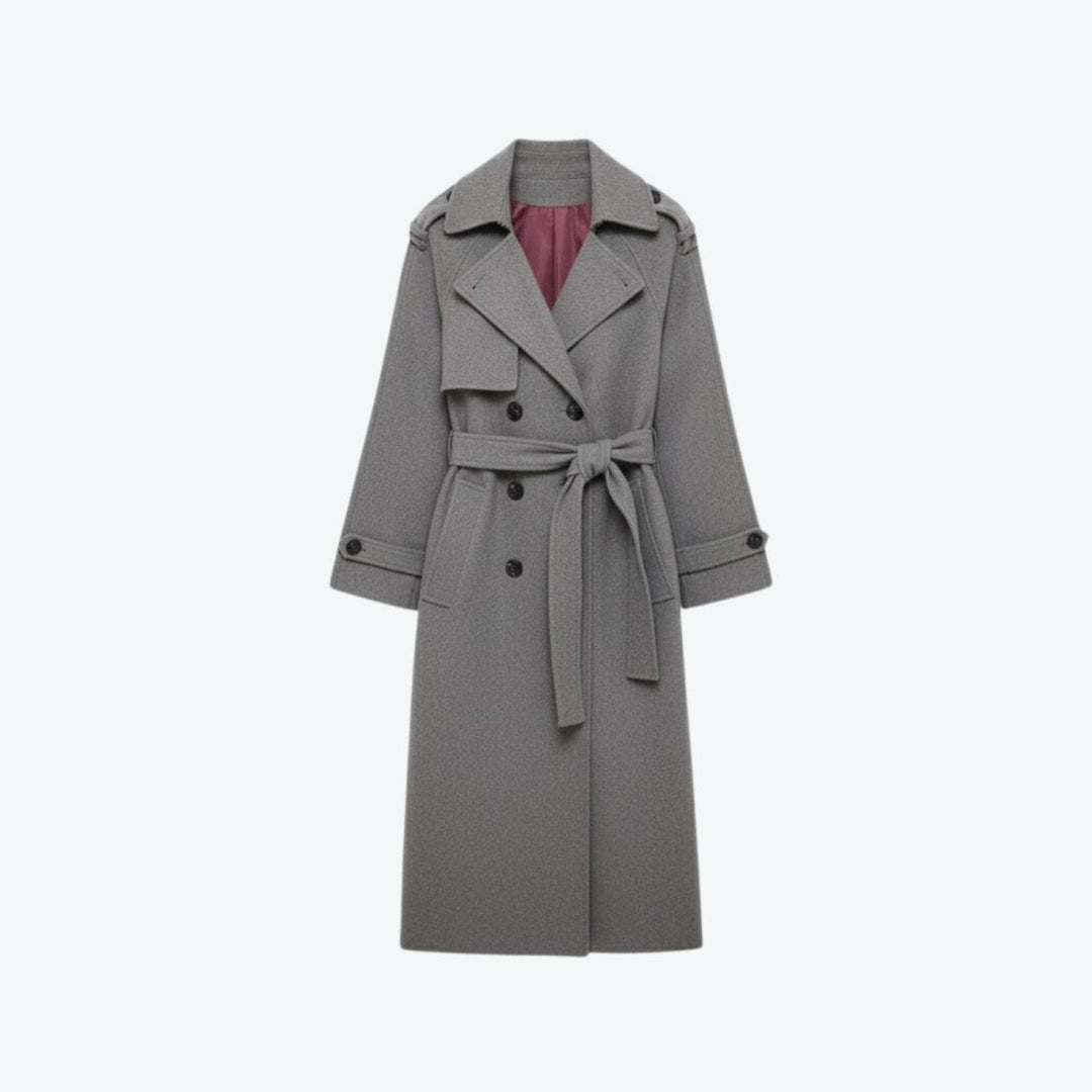 Naz | Klassieke Geknoopte Vloeibare Trenchcoat