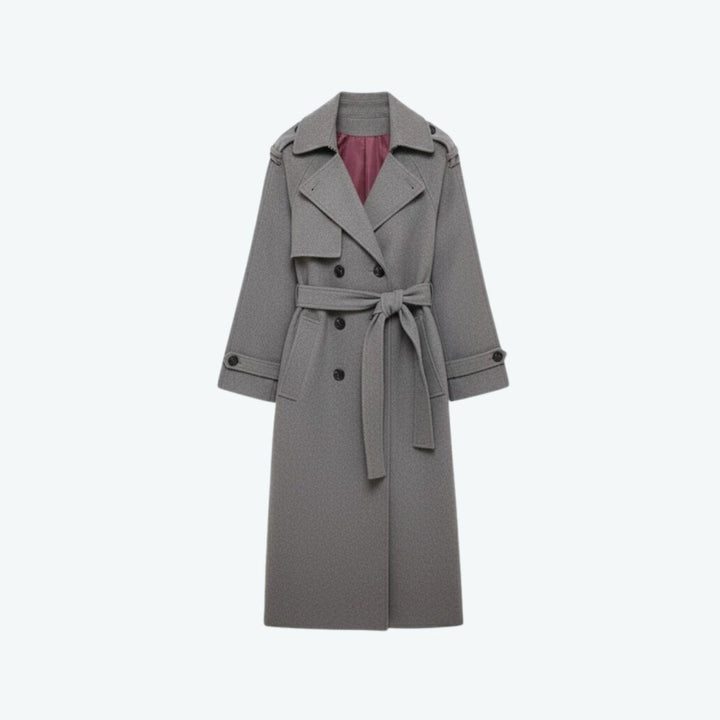 Naz | Klassieke Geknoopte Vloeibare Trenchcoat