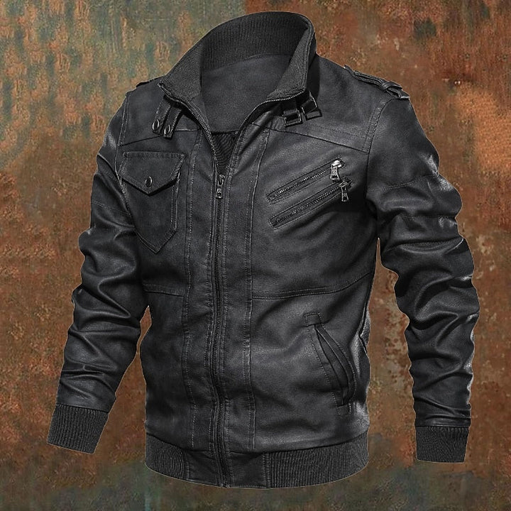 Franklin | Robuuste Staande Kraag Bikerjas