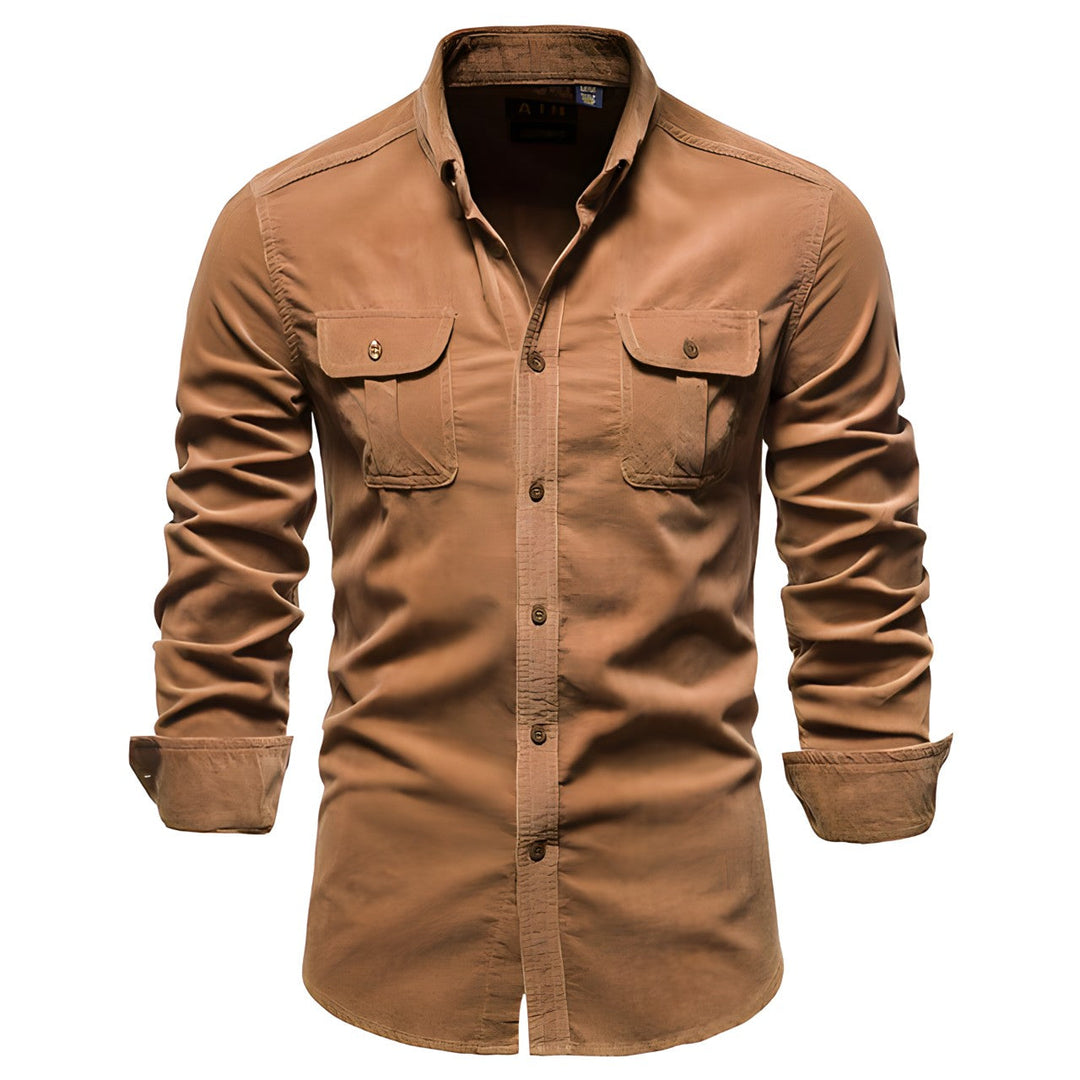 Heren Blouse met Lange Mouwen en Borstzakken