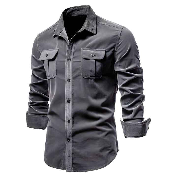 Heren Blouse met Lange Mouwen en Borstzakken