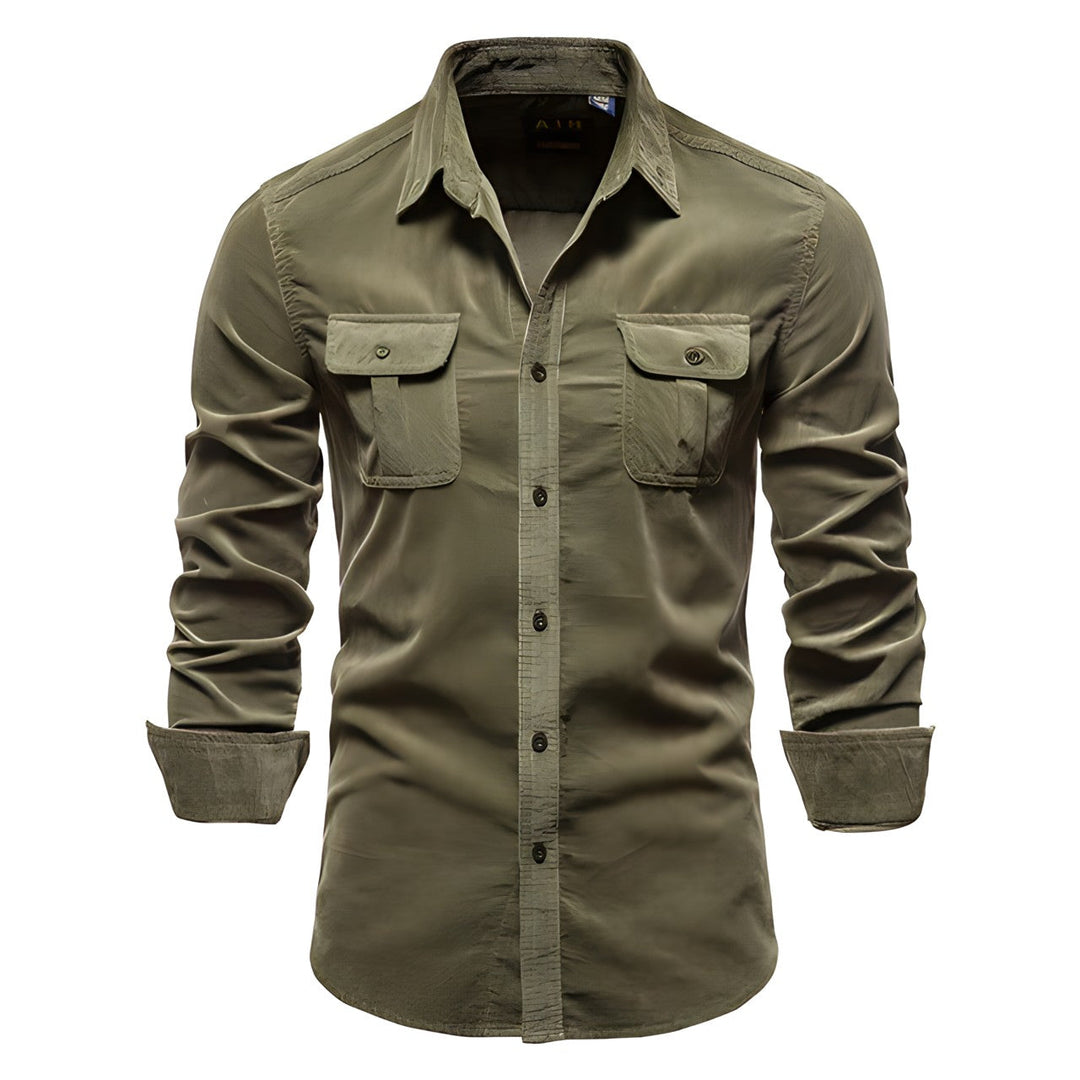 Heren Blouse met Lange Mouwen en Borstzakken