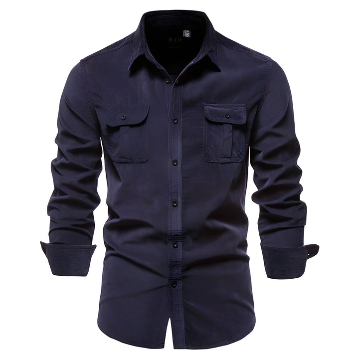 Heren Blouse met Lange Mouwen en Borstzakken
