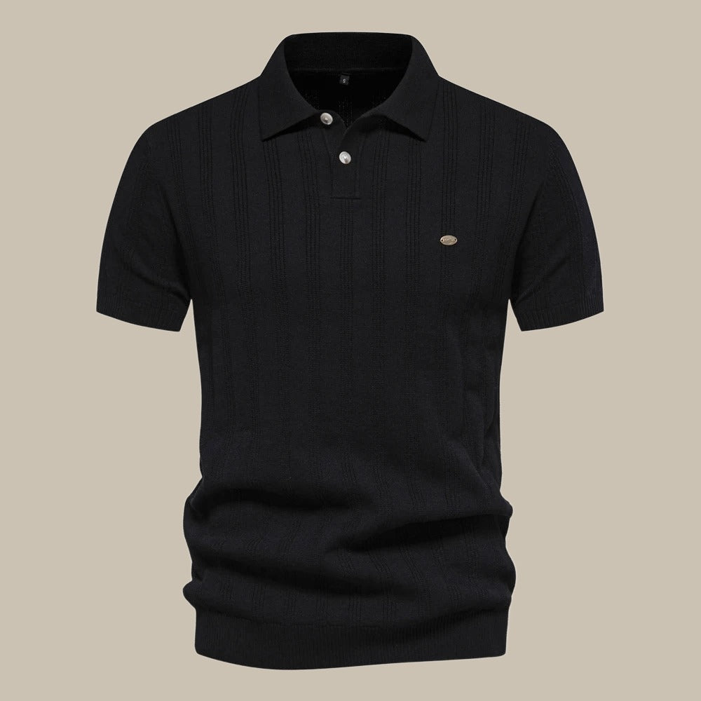 Peutrey | Stijlvolle wollen polo met korte mouw