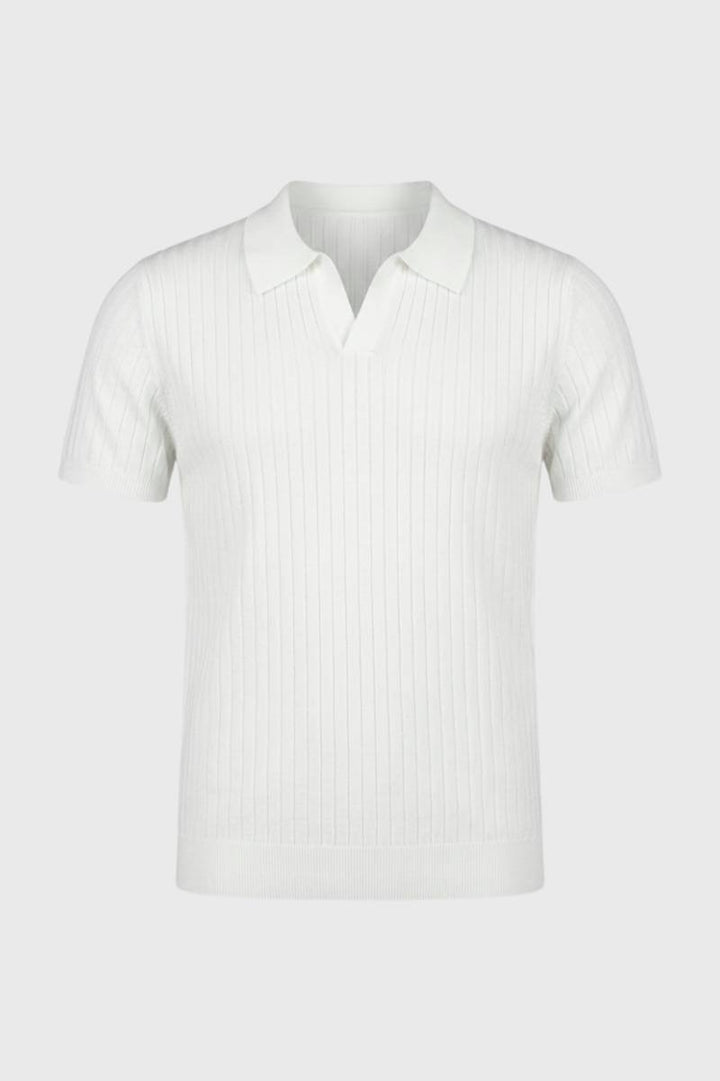 Polo Shirt Heren - Geribde Knit met Korte Mouwen | Zakelijk