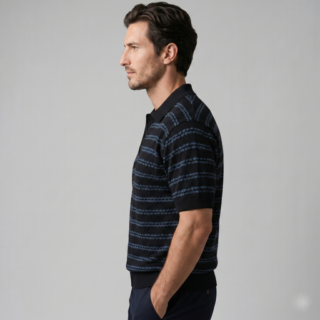 Polo Shirt Heren Gestreept Tailored Fit Casual