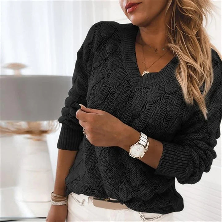 MADELINE – CLASSIC TEXTURED KNIT SWEATER