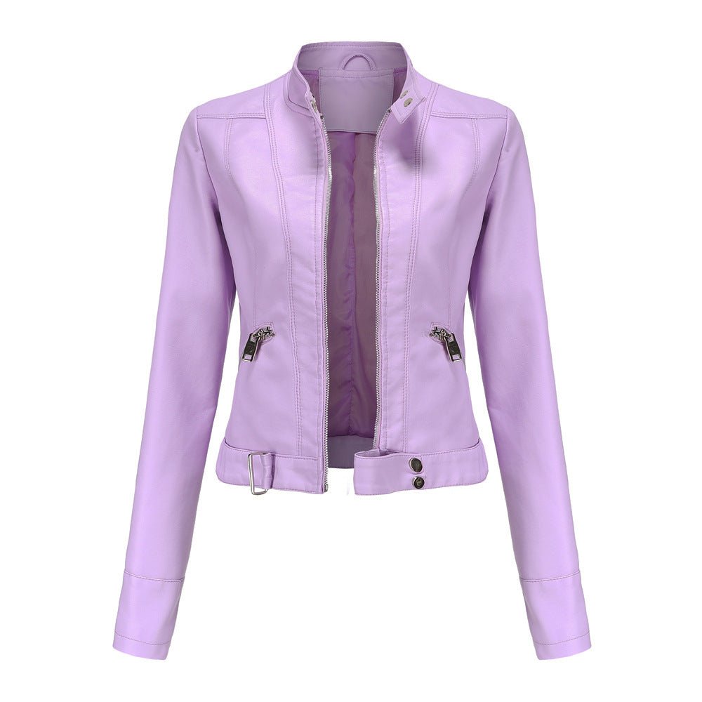 Rania | Hoge Hals Moderne Relaxed Leren Jas