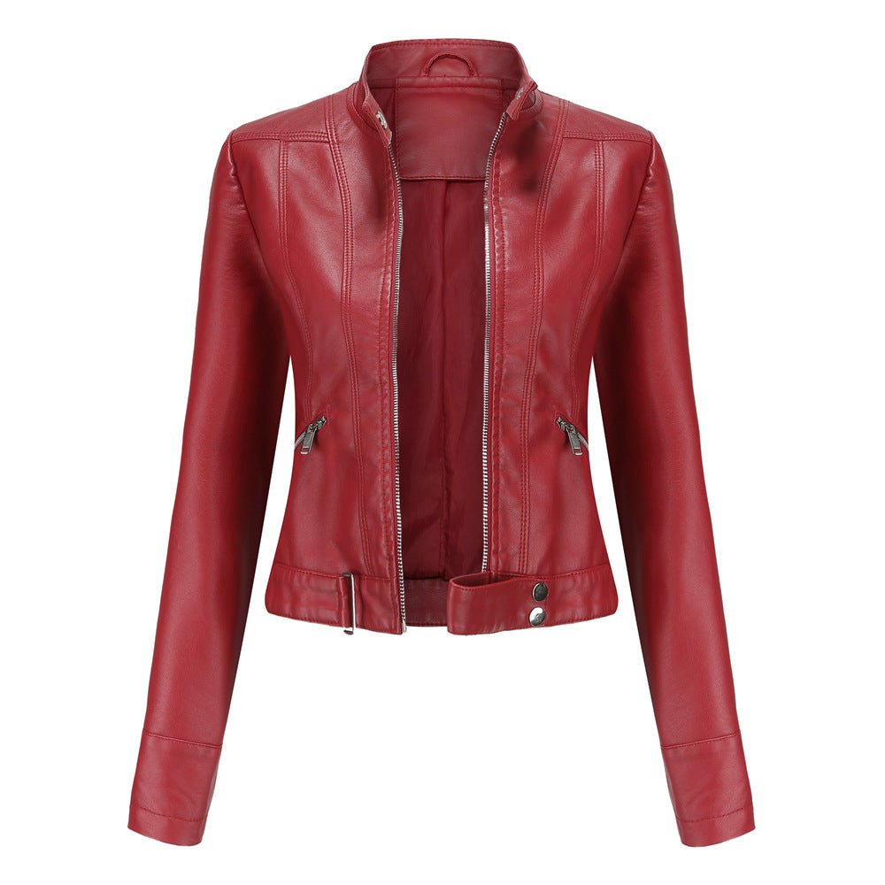 Rania | Hoge Hals Moderne Relaxed Leren Jas