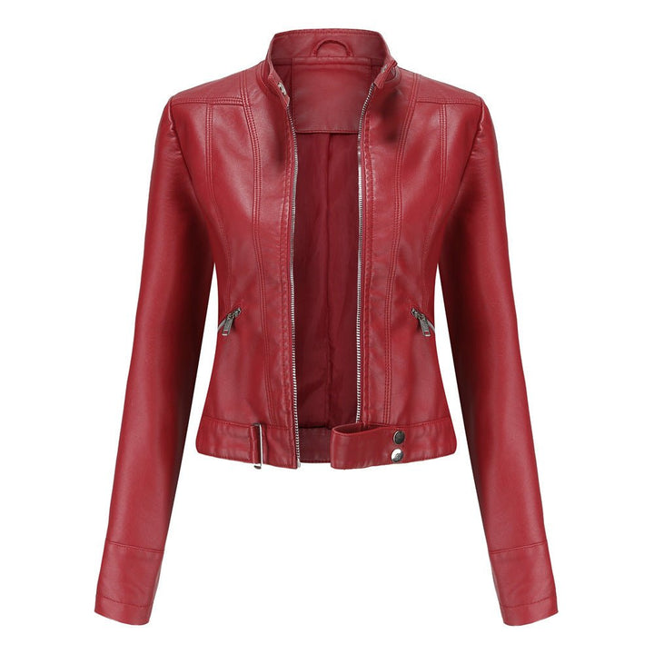 Rania | Hoge Hals Moderne Relaxed Leren Jas