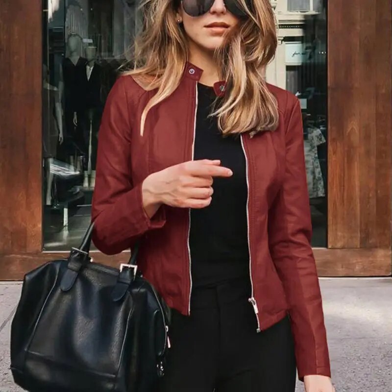 Rionach | Cropped Fit-and-Flare Beroemde Leren Jas