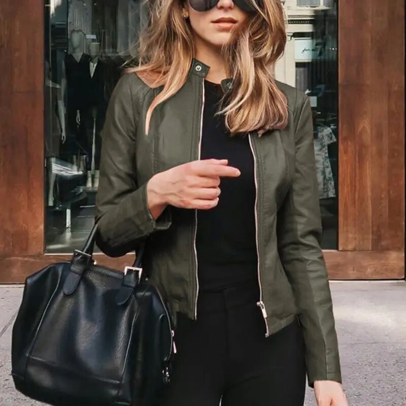 Rionach | Cropped Fit-and-Flare Beroemde Leren Jas