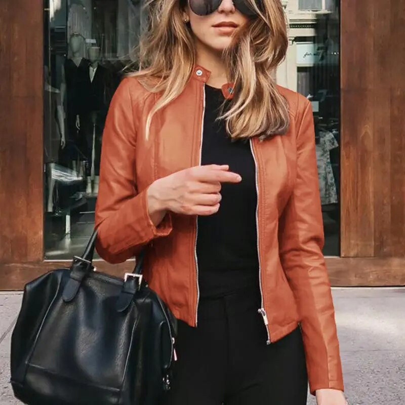 Rionach | Cropped Fit-and-Flare Beroemde Leren Jas