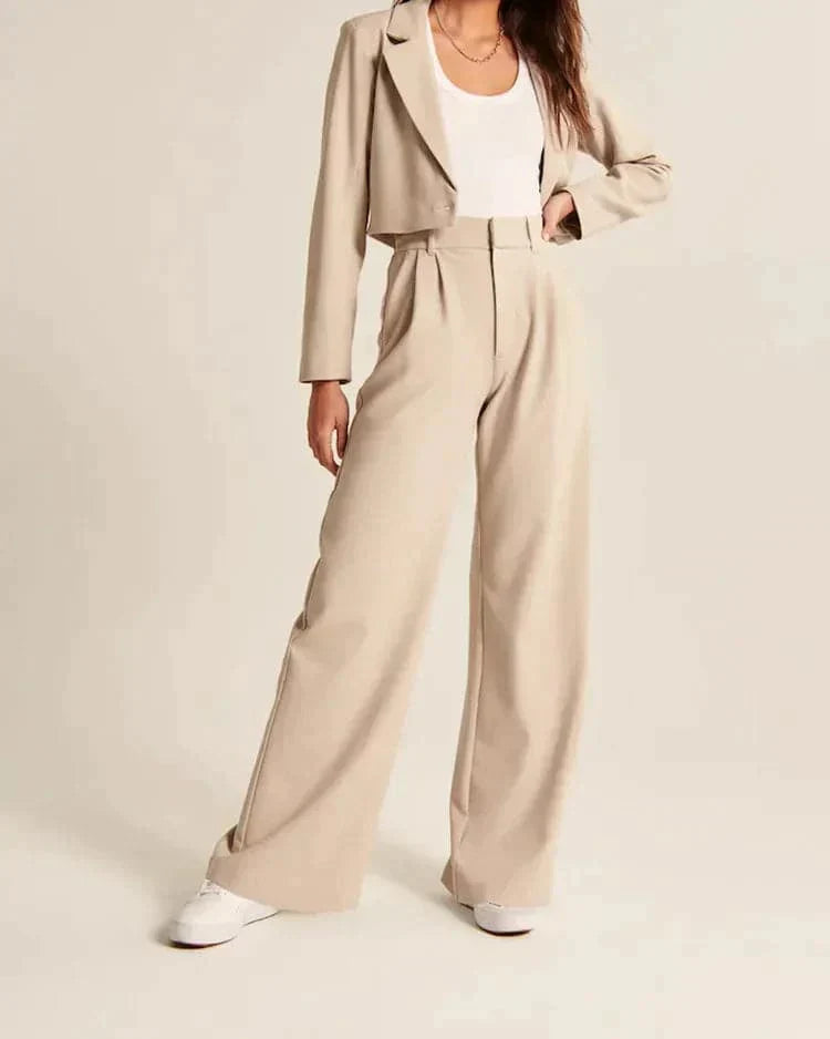 Saskia | Hoge Taille Wijde Pijp Broek