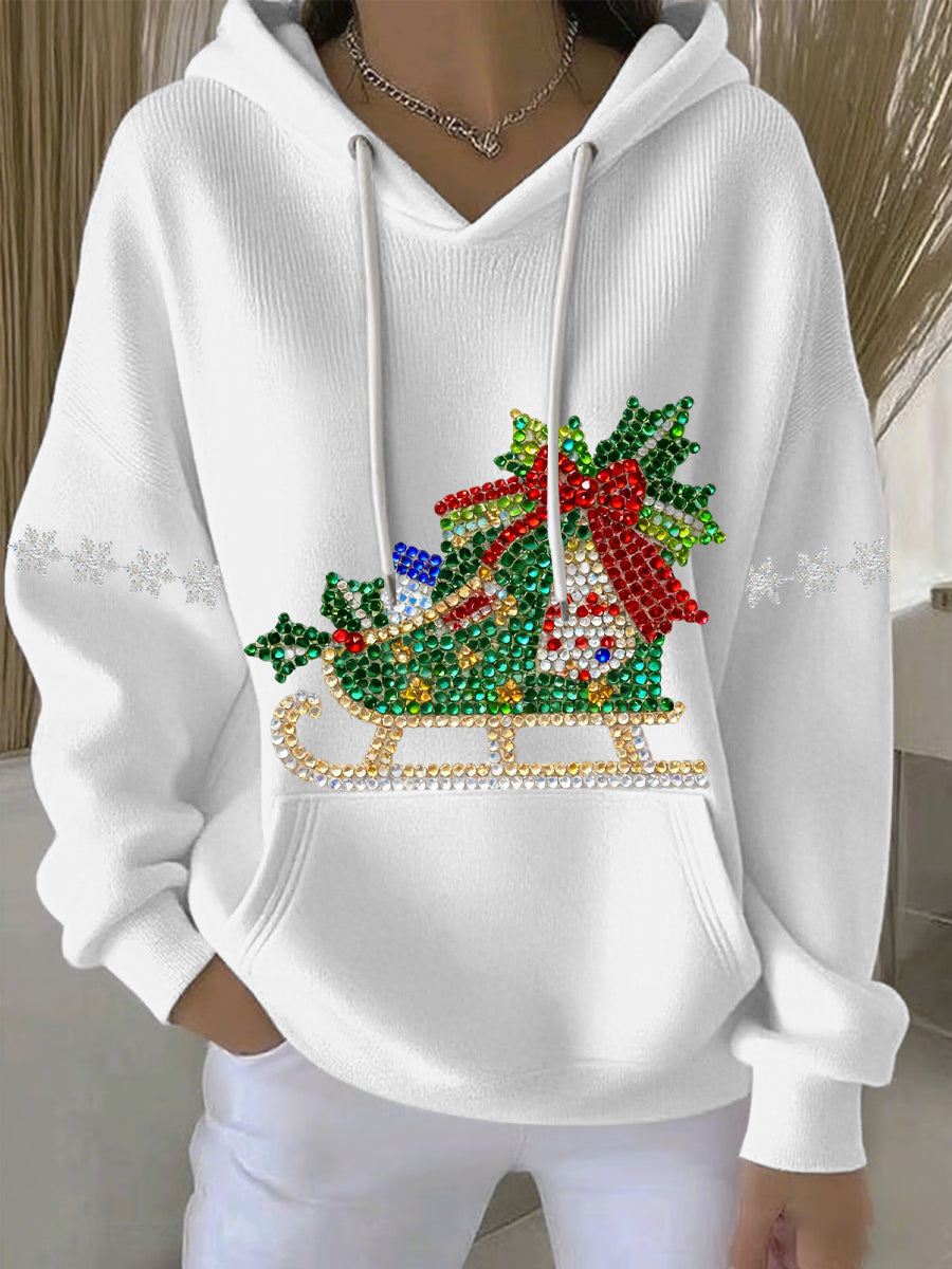 Dames Kerstprint Vrijetijdshoodie