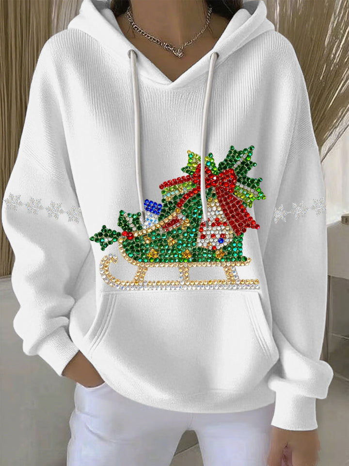 Dames Kerstprint Vrijetijdshoodie