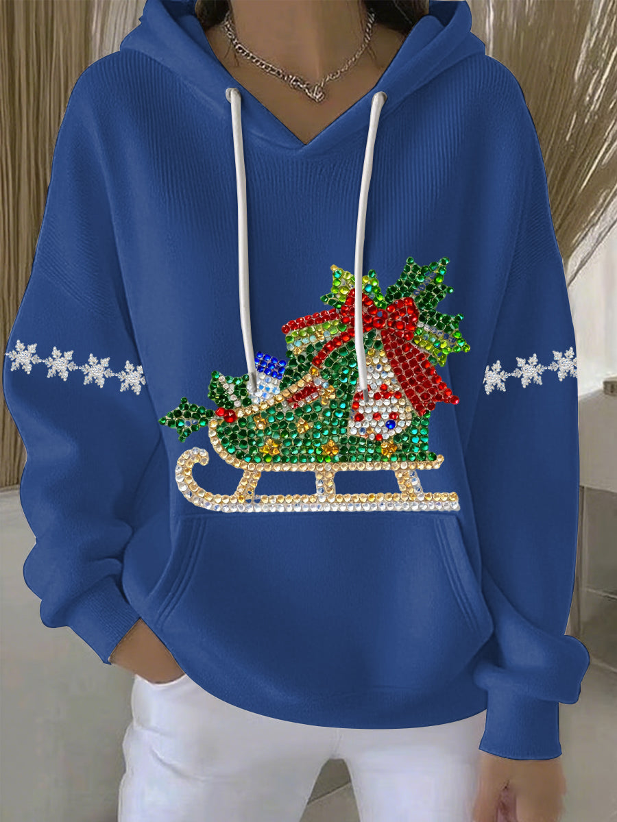Dames Kerstprint Vrijetijdshoodie