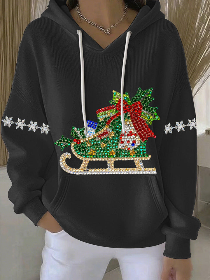 Dames Kerstprint Vrijetijdshoodie