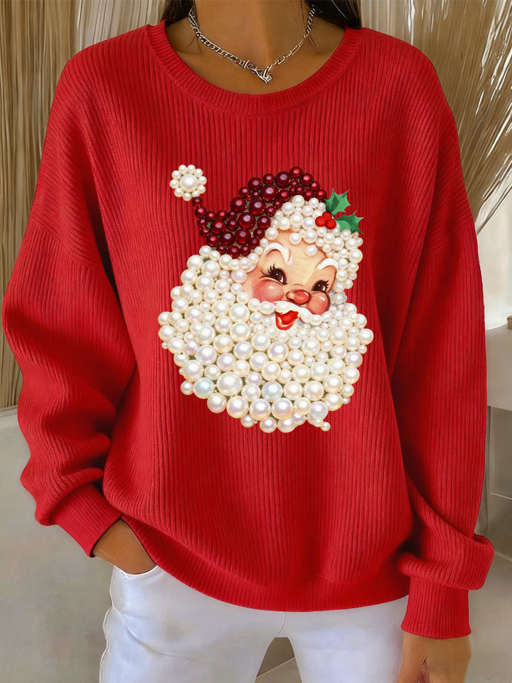Dames Kerst-Parel Santa Claus Print Vrijetijdstrui