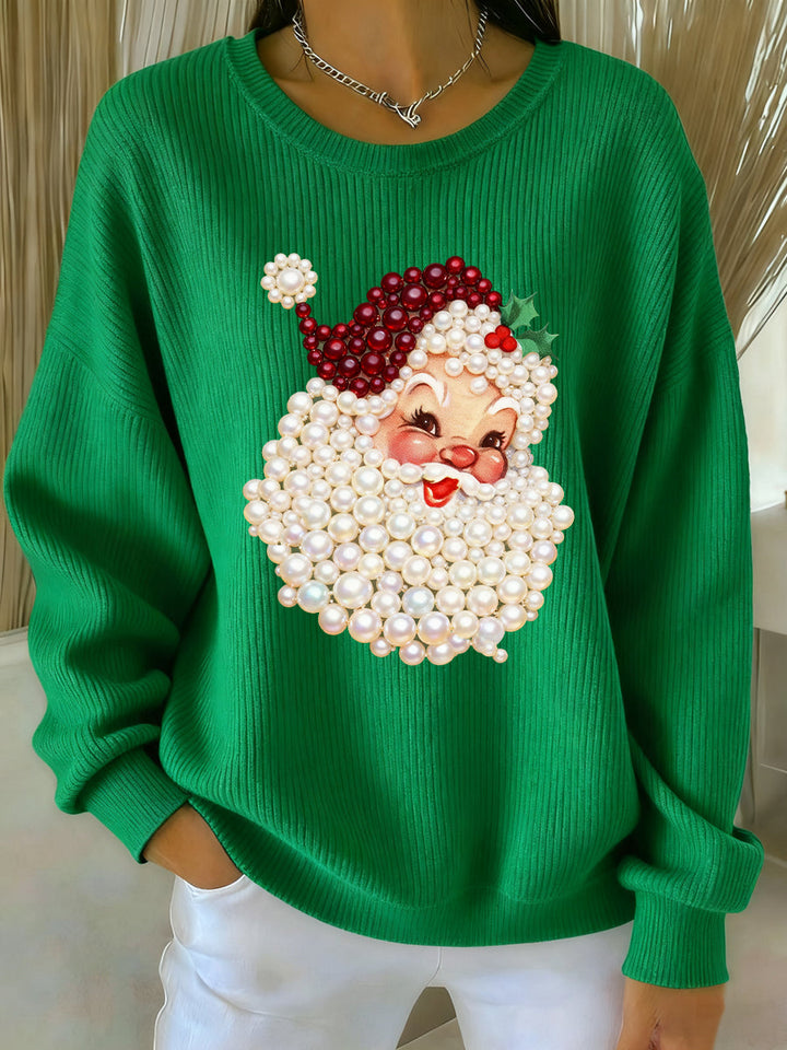 Dames Kerst-Parel Santa Claus Print Vrijetijdstrui