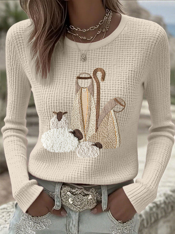 Dames Kerst Jezus Kribbe Tops