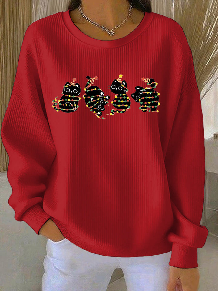 Dames Kerstprint Vrijetijdssweater