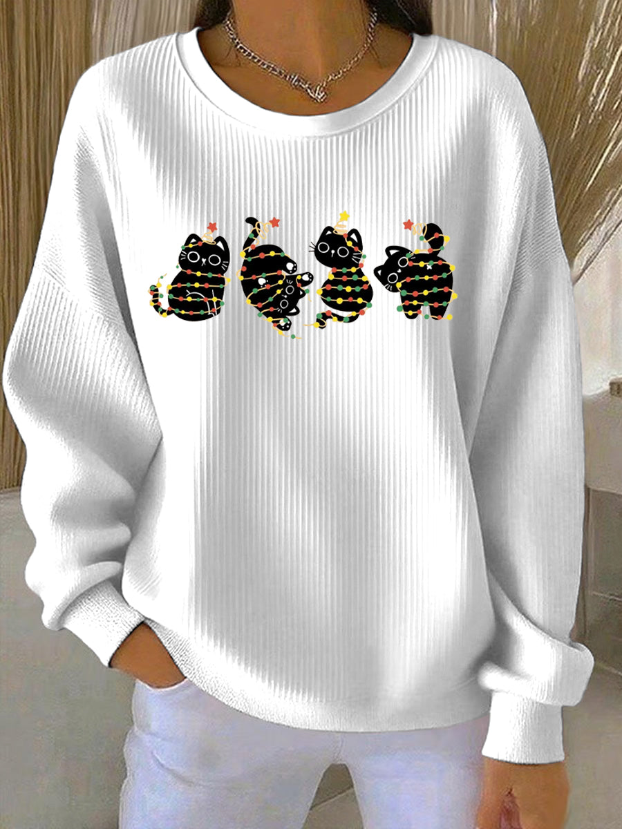 Dames Kerstprint Vrijetijdssweater