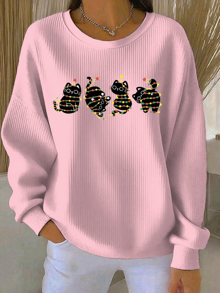 Dames Kerstprint Vrijetijdssweater