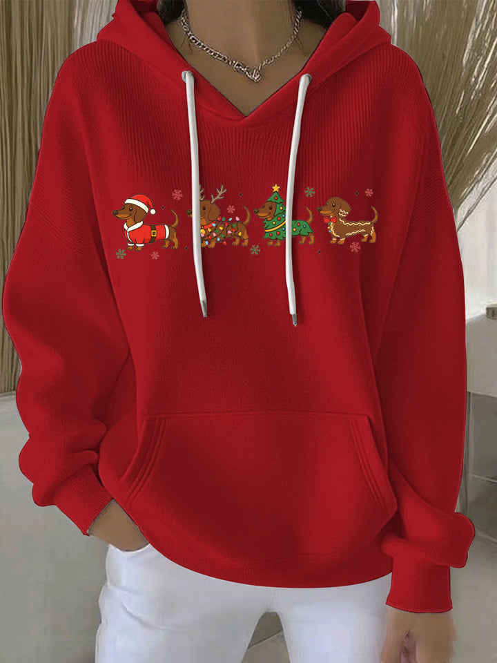 Dames Kerst Print Vrijetijds Hoodie