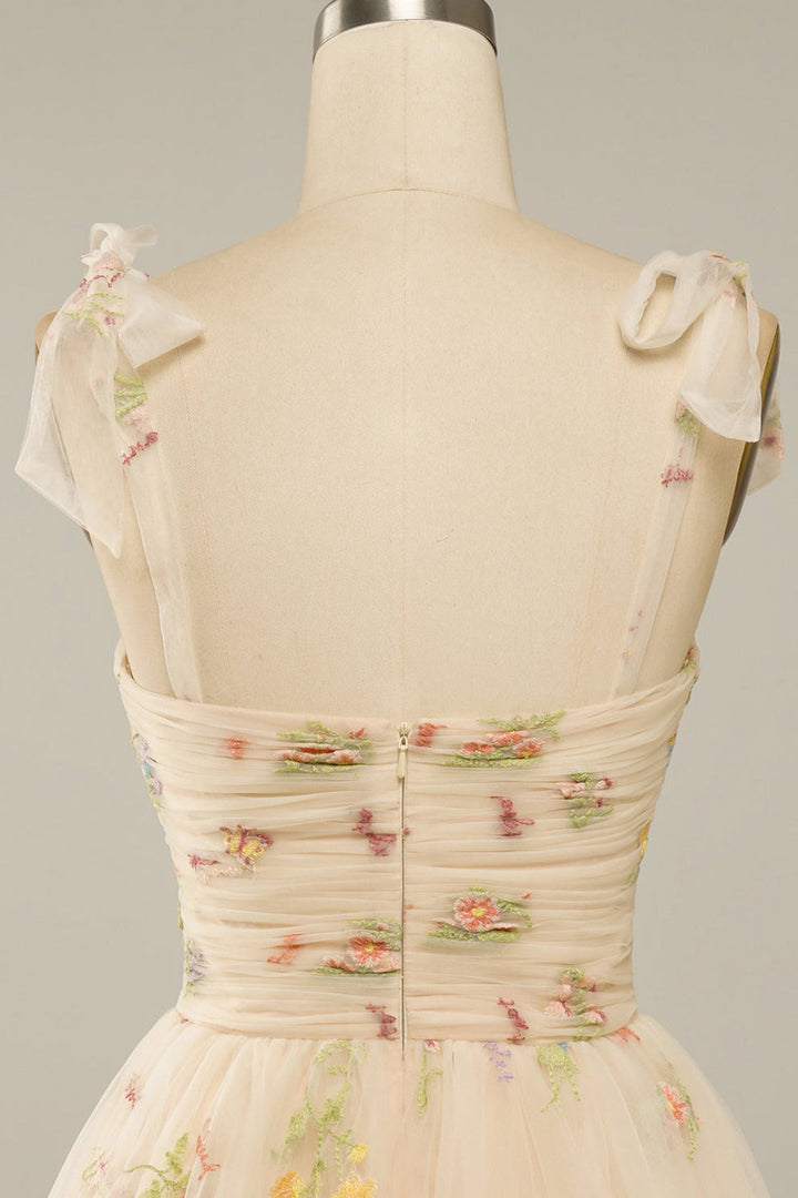 Avondjurk Maxi voor Dames Met Bloemenprint En Tule