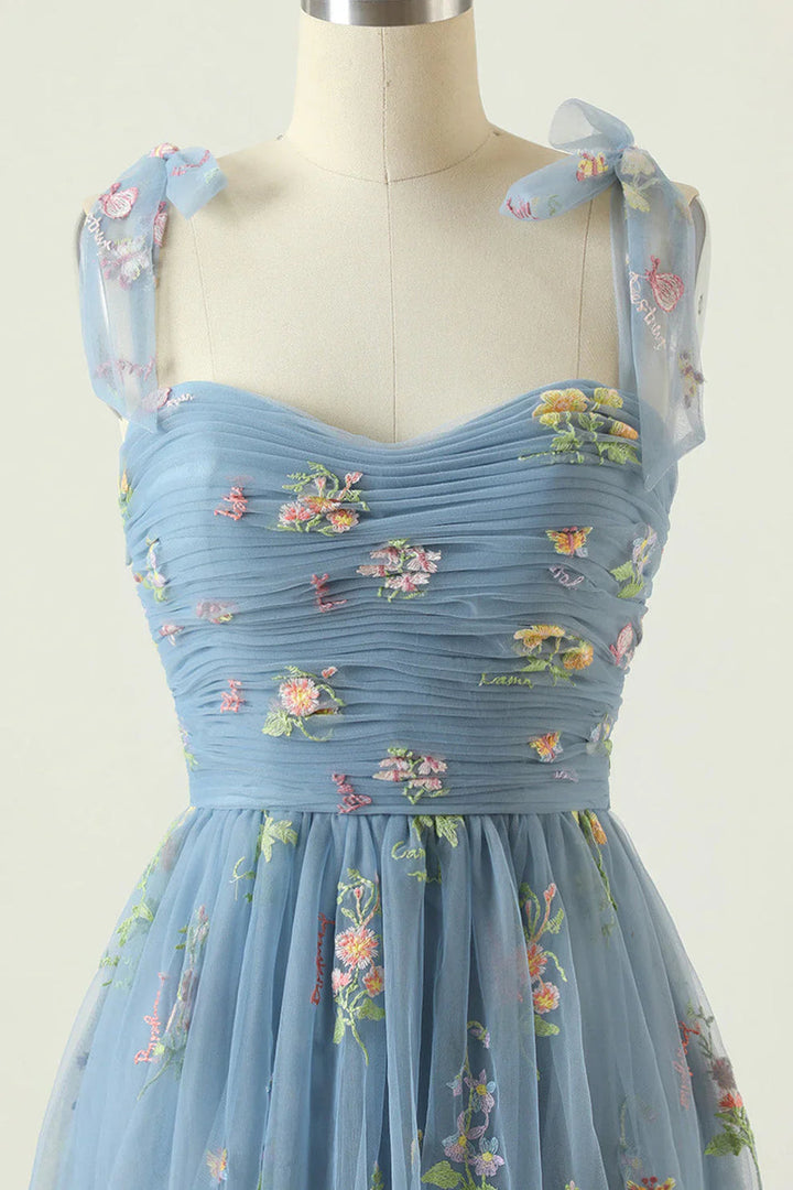 Avondjurk Maxi voor Dames Met Bloemenprint En Tule