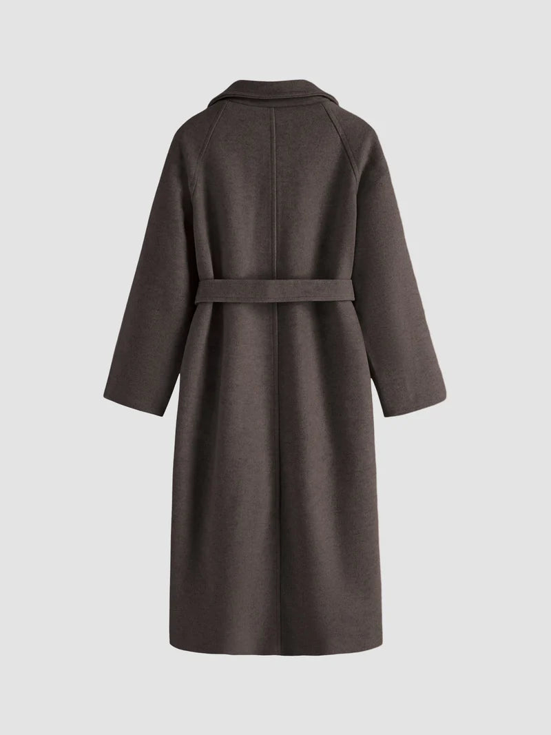 Dames Oversized Geknoopte Lange Jas
