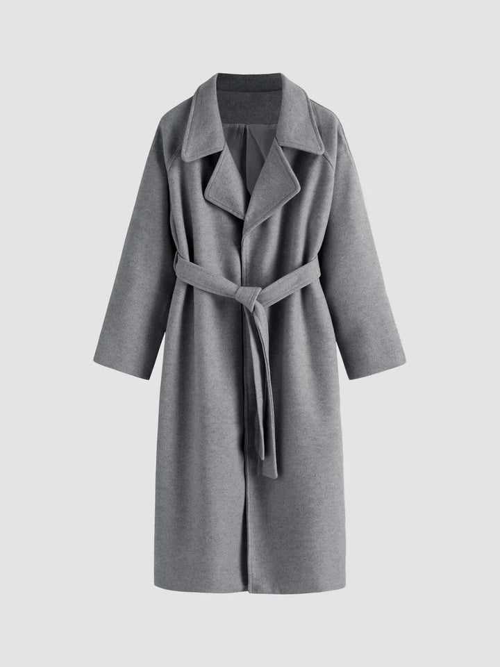 Dames Oversized Geknoopte Lange Jas