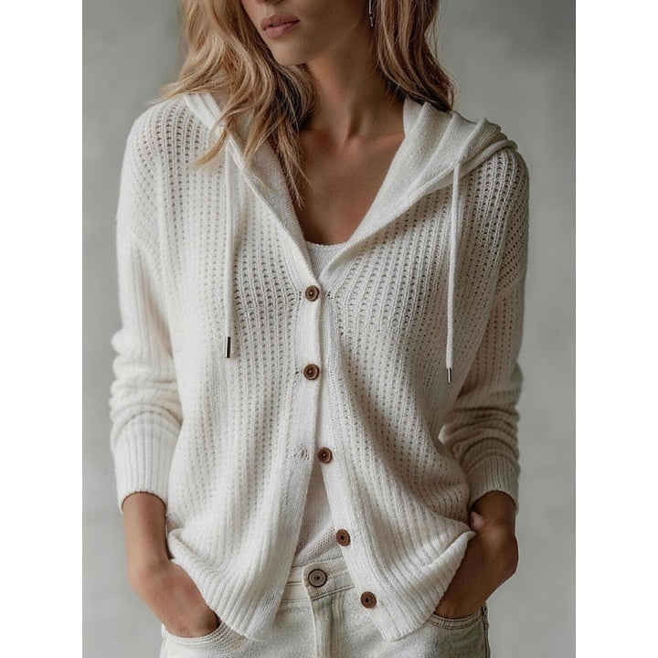 Frances | Gewatteerde Cardigan met Knopen en Kap