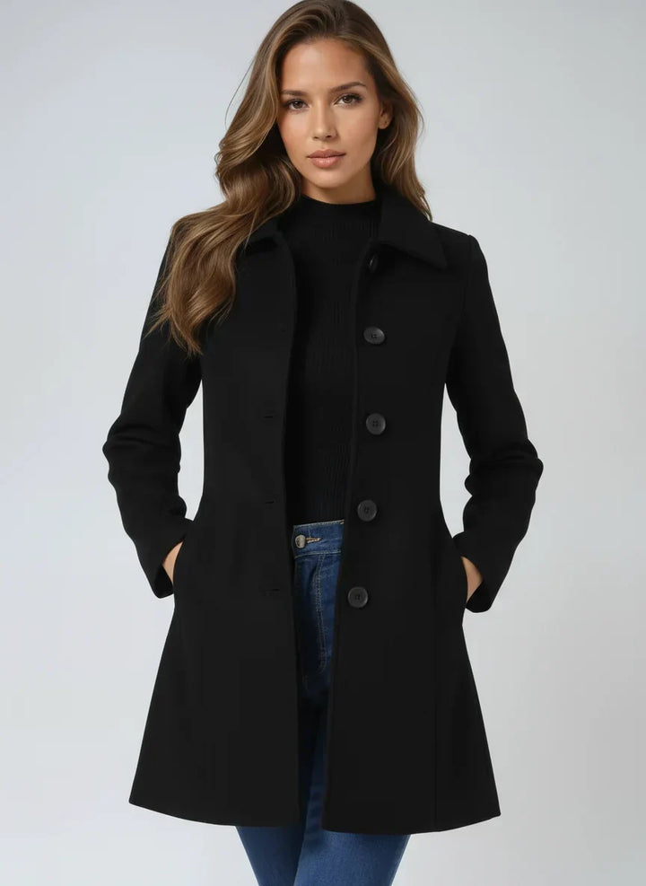 Trijntje | Fit-and-Flare Notch-Lapel Redactionele Trenchcoat